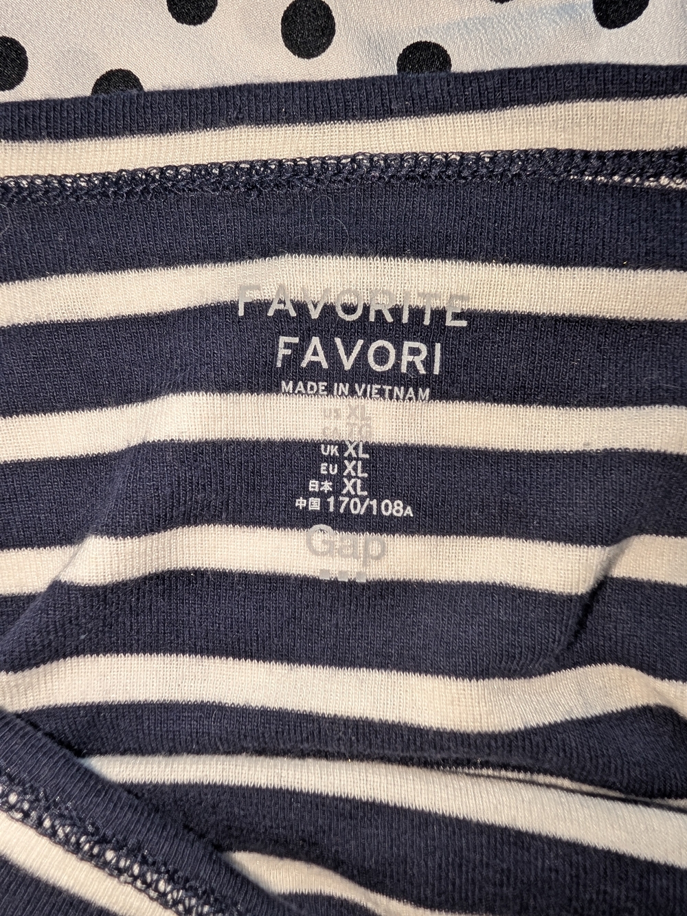 Gap Striped Boatneck Long-Sleeve Top - Navy & White XL - Picture 5 of 5